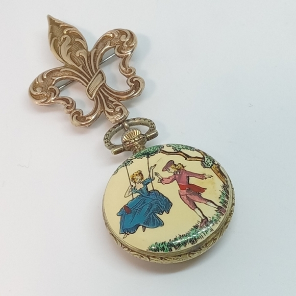 * vintage Arnex 12K Gold Fill working mechanical Swiss watch brooch pin - Picture 1 of 8